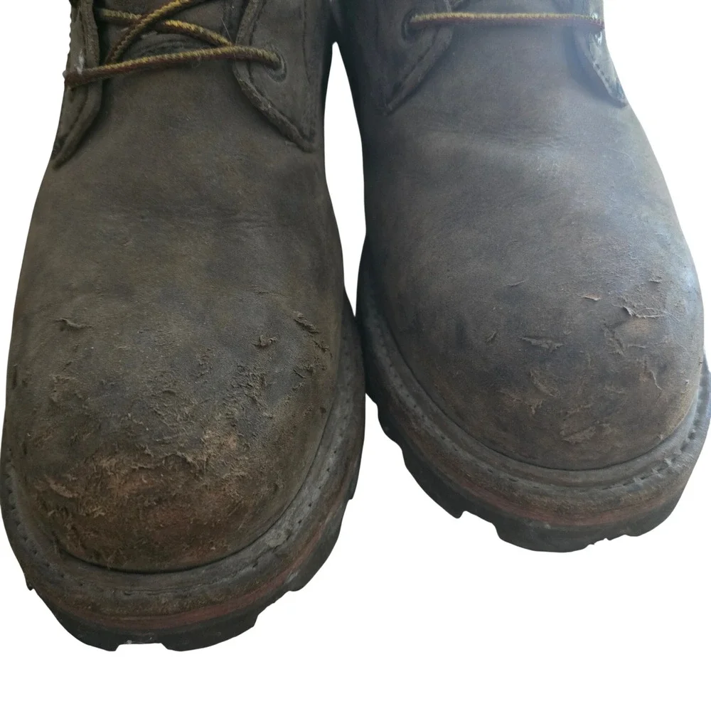 Red Wing 2217 Mens Brown Leather Steel Toe Logger Boots Vibram Sole Size 9.5 D
